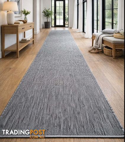 Malia Silver White Hallway Runner Non-Slip 67cm Wide 2M  - CHINO 20022 SILVER WHITE - 67CM - photo 3 of 12