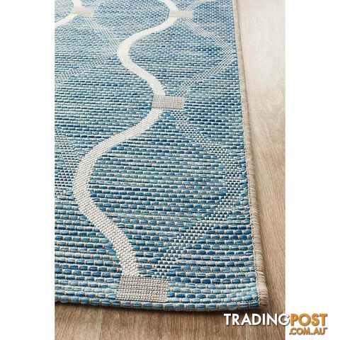 Terrace Denise Trellis Rug Blue 300X80CM - TER-5501-BLU-300X80 - photo 4 of 7