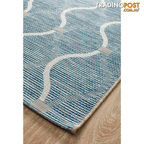Terrace Denise Trellis Rug Blue 300X80CM - TER-5501-BLU-300X80 - photo 3 of 7