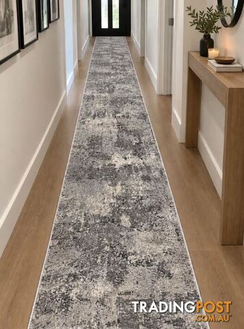 Selena Grey Hallway Runner 80CM Wide 10M