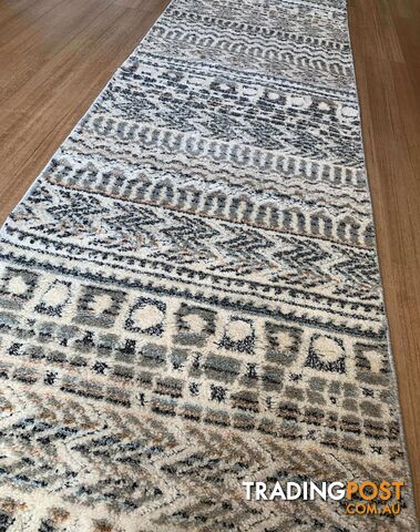 Boho Ivory Beige Hallway Runner 80CM Wide 6.5M - Carvan Ivory Beige 8494