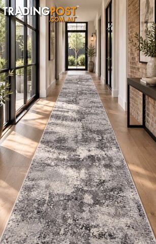 Selena Grey Hallway Runner 80CM Wide 12M
