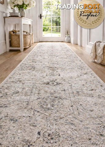 Cozy Ivory Beige Hallway Runner 80CM Wide 5.5M - Cozy 5419 Ivory Beige