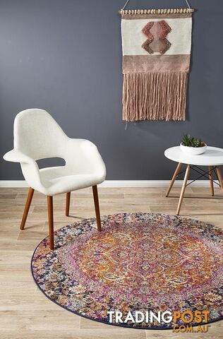 Museum Preston Multi Coloured Round Rug 150X150CM - MUS-867-MULT-150X150