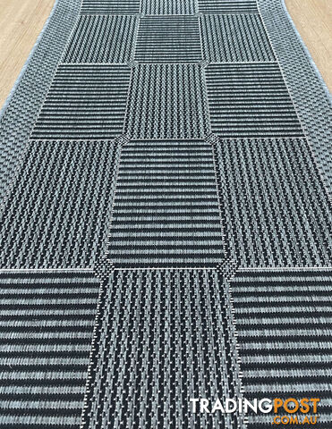 Suva Squares Black Grey 22 212 Hallway Runner Non Slip 3M - Suva Black Grey...
