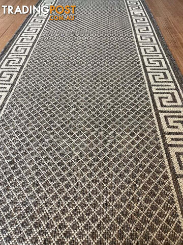 Xena Greek Key Taupe Linen Hall Runner Non-Slip 67cm Wide 2.5M  - 2533 Taupe Linen 67CM - photo 2 of 2