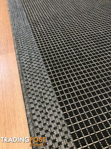 Suva Black Grey Flat Woven Hall Runner Non-Slip 17 212 1M - 17 212 1M - photo 4 of 6