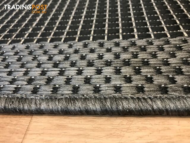 Suva Black Grey Flat Woven Hall Runner Non-Slip 17 212 1M  - 17 212 1M - photo 5 of 6