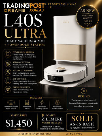 Dreame L40S Ultra Robot Vacuum &amp; Mop + PowerDock
