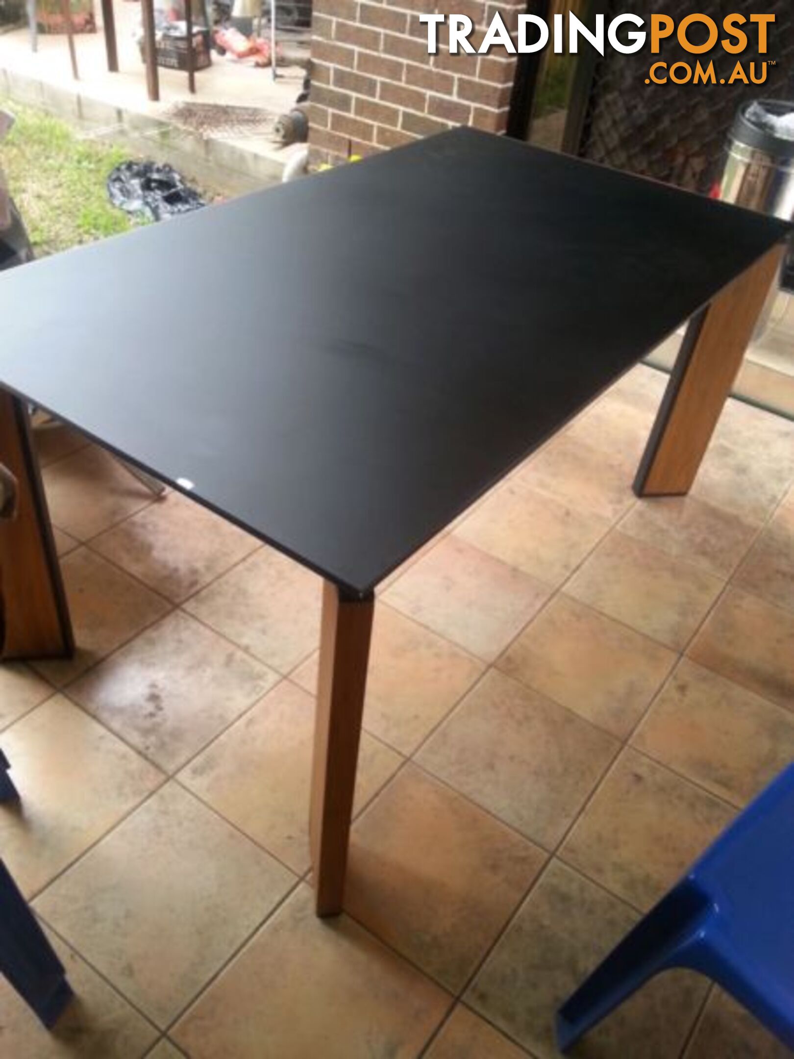 class table with wooden legs