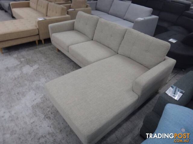 NEW STOCKTON FABRIC SOFA w/ CHAISE - DISCOUNT SHOWROOM