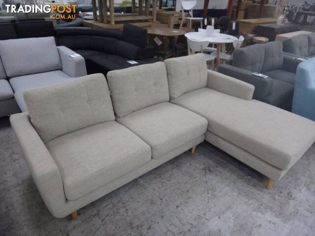 NEW STOCKTON FABRIC SOFA w/ CHAISE - DISCOUNT SHOWROOM