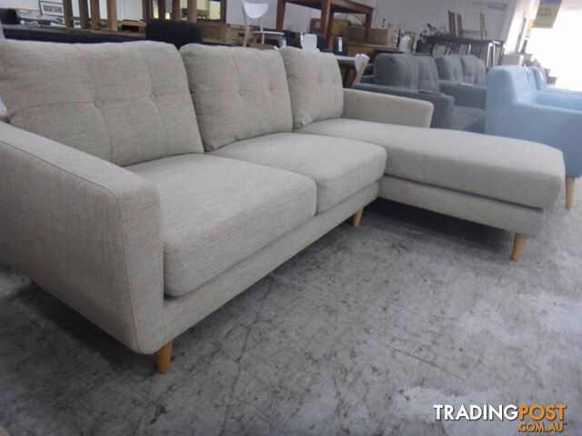 NEW STOCKTON FABRIC SOFA w/ CHAISE - DISCOUNT SHOWROOM