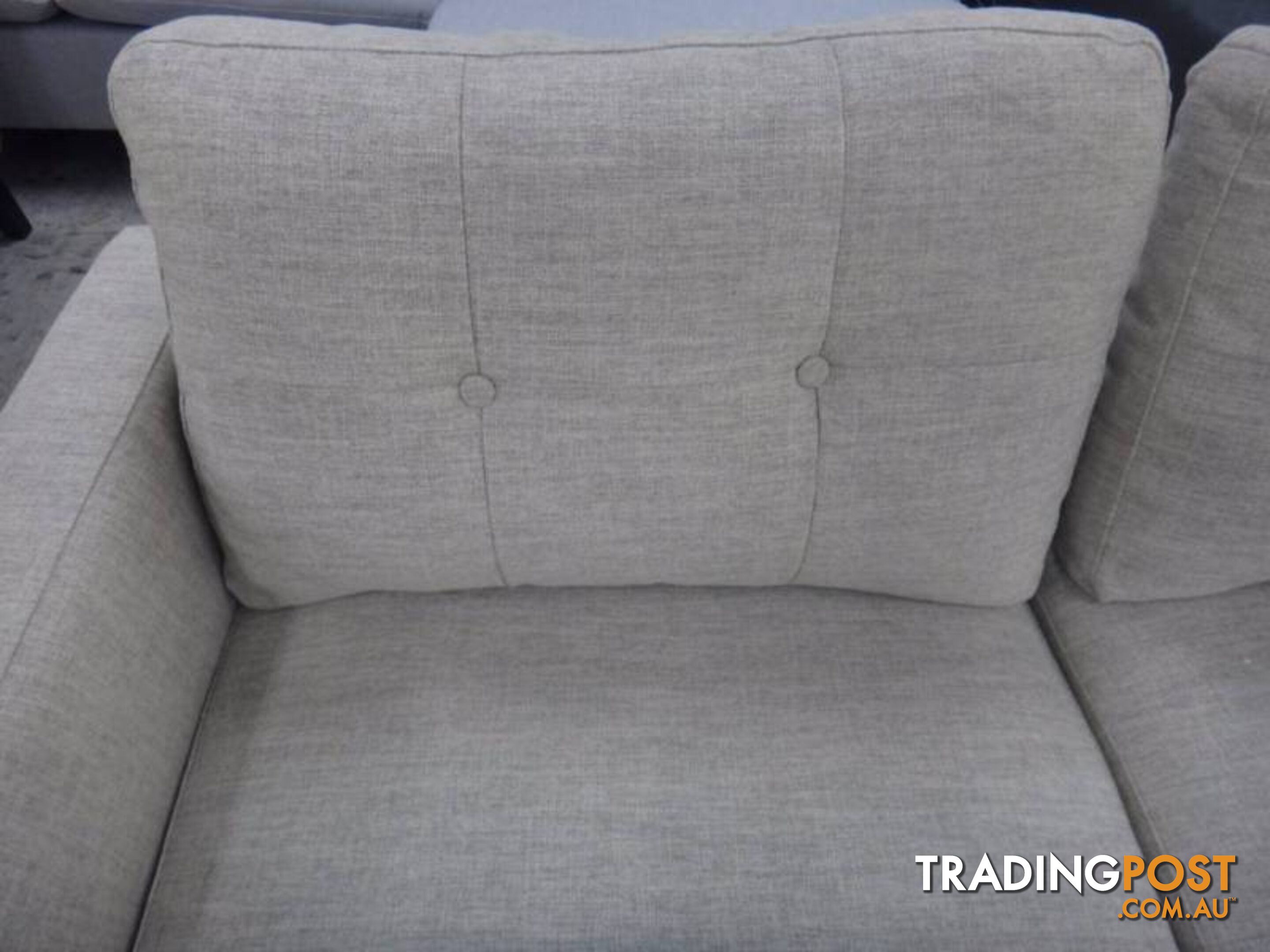 NEW STOCKTON FABRIC SOFA w/ CHAISE - DISCOUNT SHOWROOM