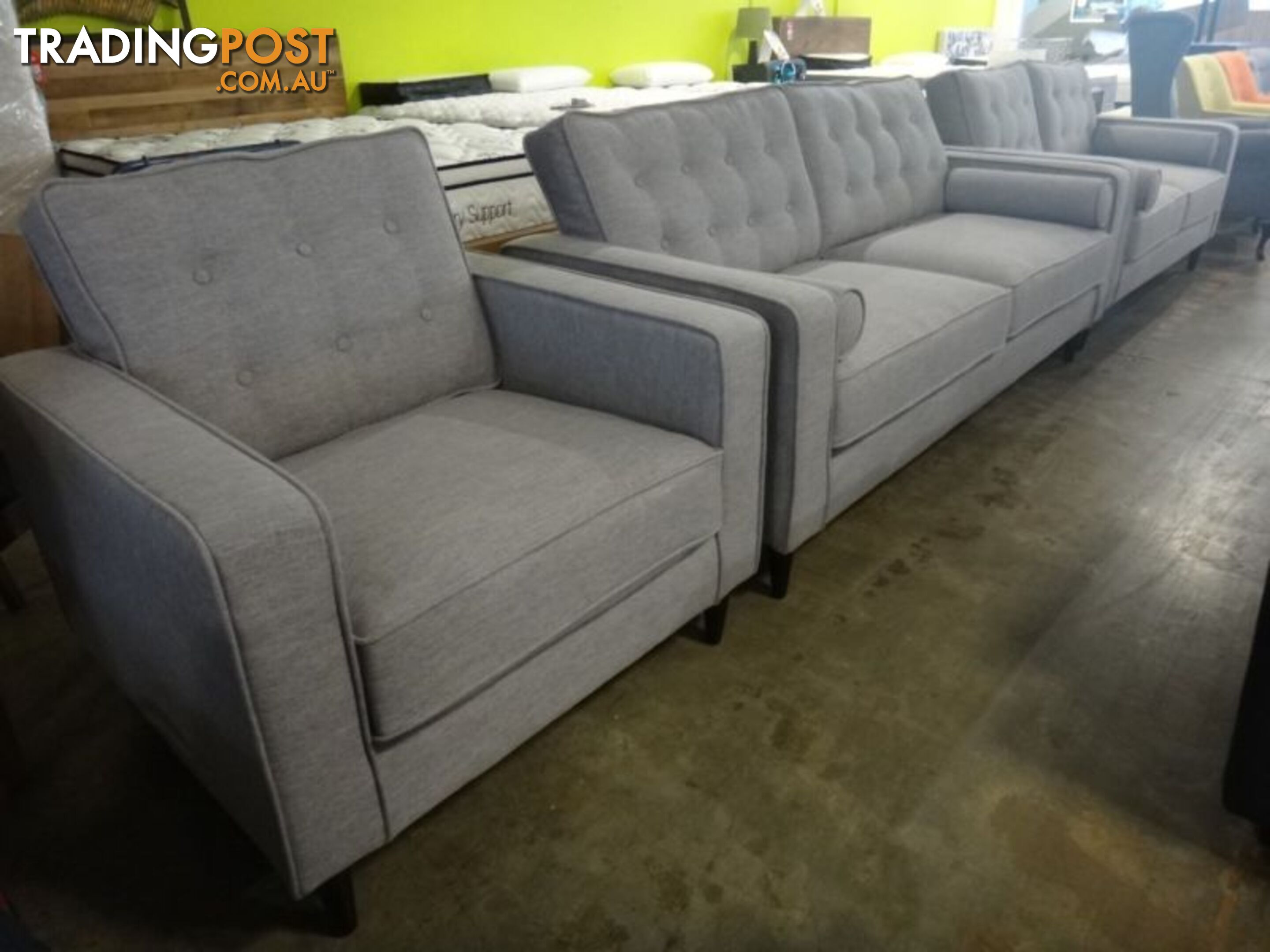 DIAMOND CITY SOFAS - 3S + 2S + AC - NEW RETRO DESIGNS 2 COLOURS