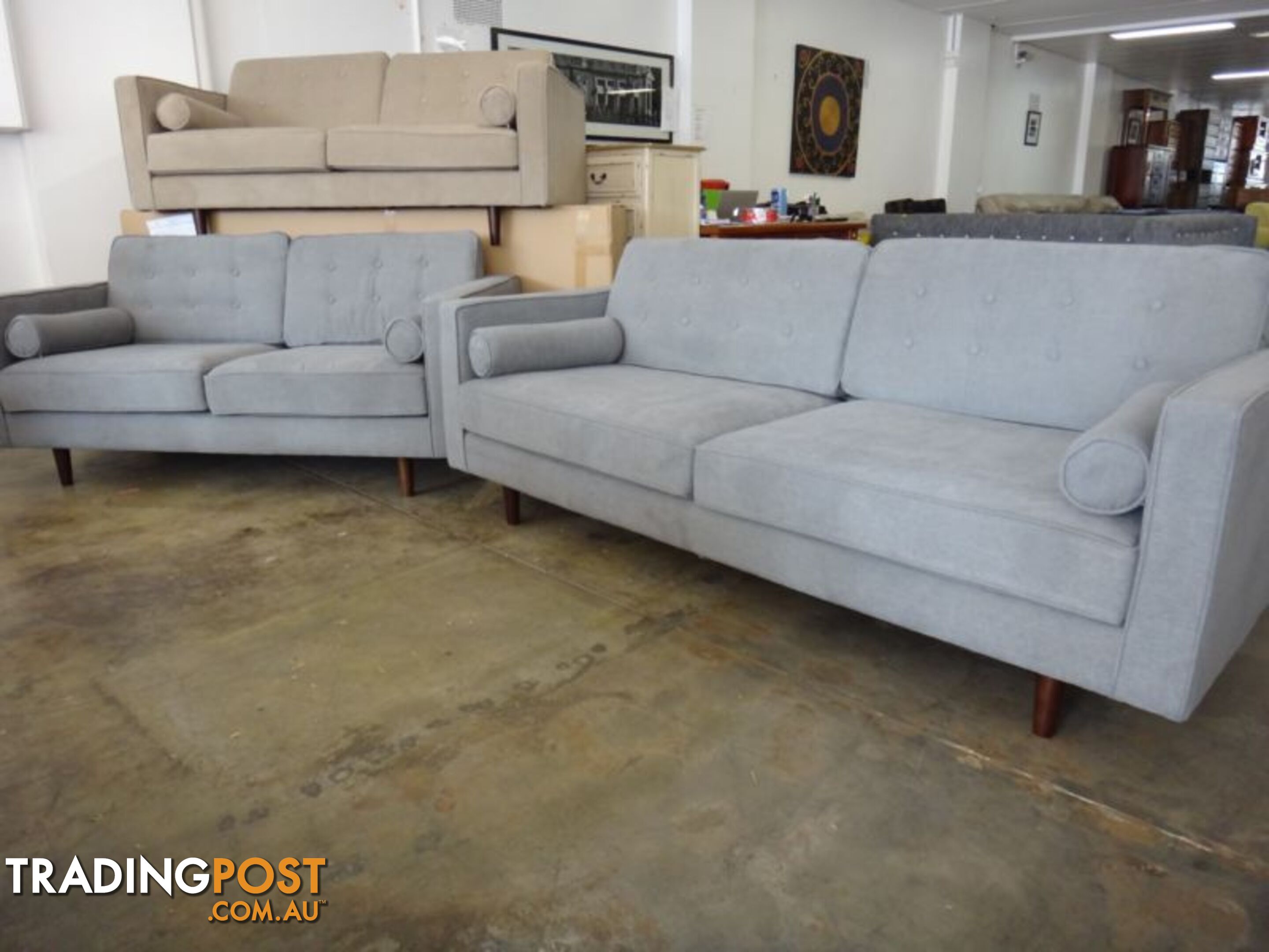 NEW RETRO SOFAS - FURNITURE DISCOUNT WAREHOUSE. $500