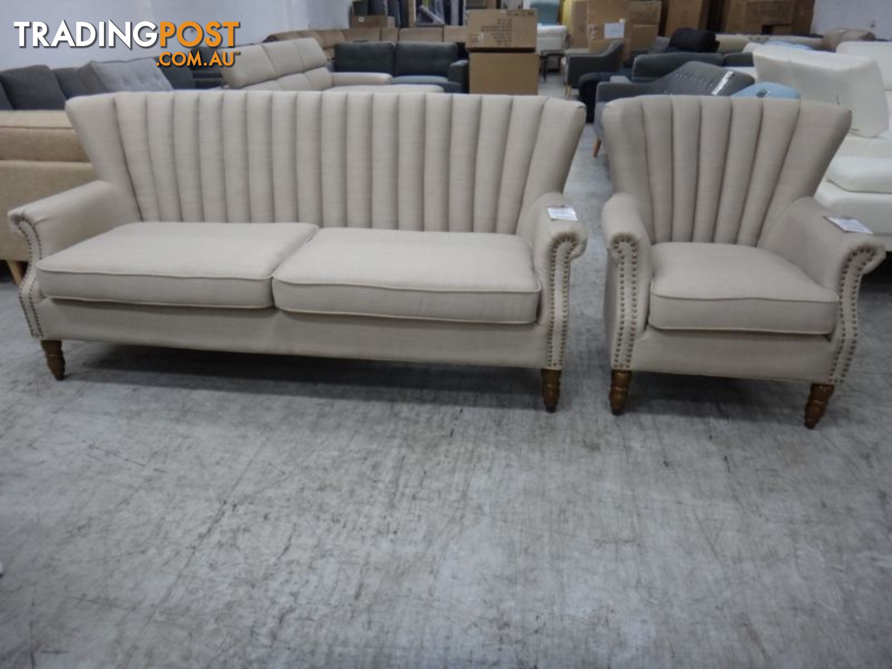 NEW CLEO SOFAS - 3 SEATER + ARMCHAIR - DISCOUNT SHOWROOM