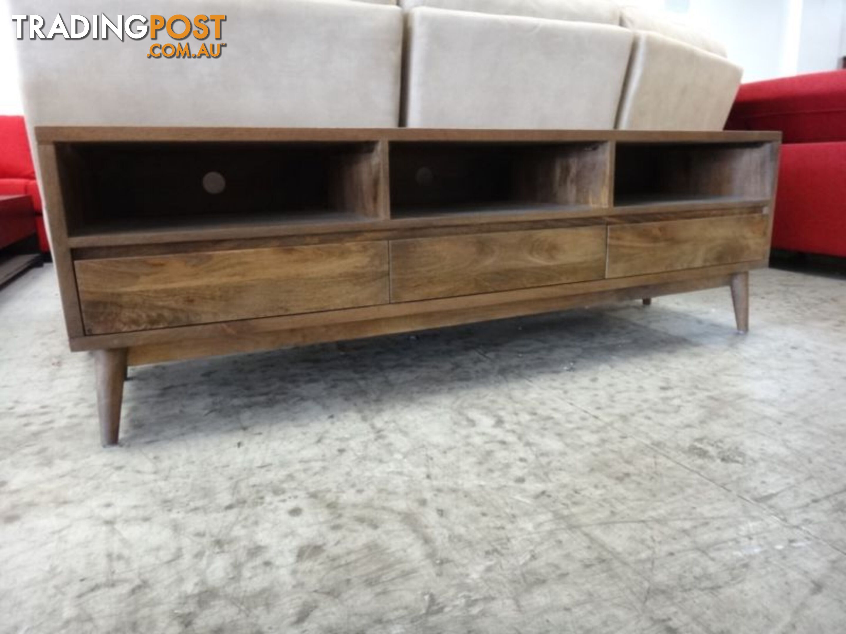 NEW RETRO TV UNIT LOWLINE ETU - SOLID MANGO WOOD