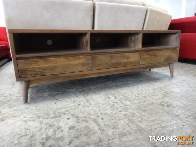 NEW RETRO TV UNIT LOWLINE ETU - SOLID MANGO WOOD