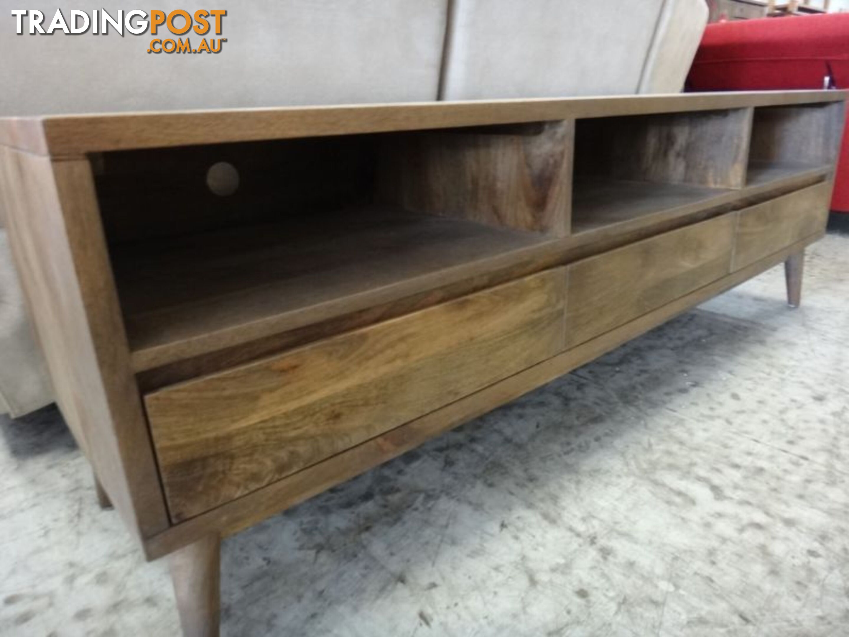 NEW RETRO TV UNIT LOWLINE ETU - SOLID MANGO WOOD