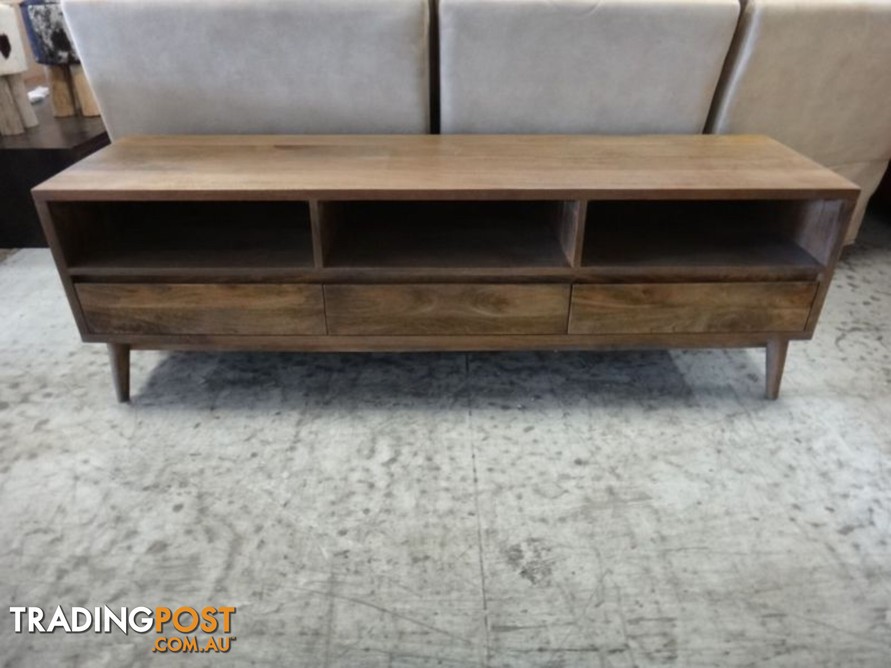 NEW RETRO TV UNIT LOWLINE ETU - SOLID MANGO WOOD