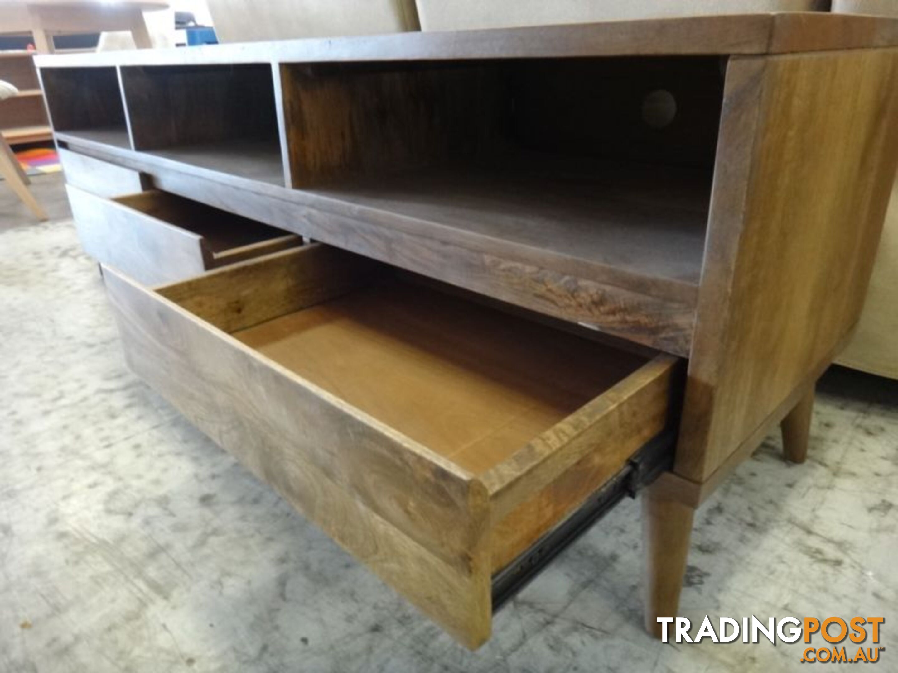 NEW RETRO TV UNIT LOWLINE ETU - SOLID MANGO WOOD