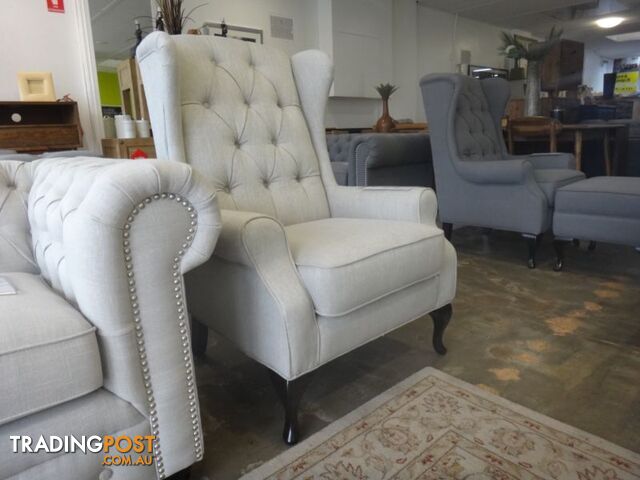 NEW VICTORIA WING CHAIRS - FABRIC CHESTERFEILD SOFAS