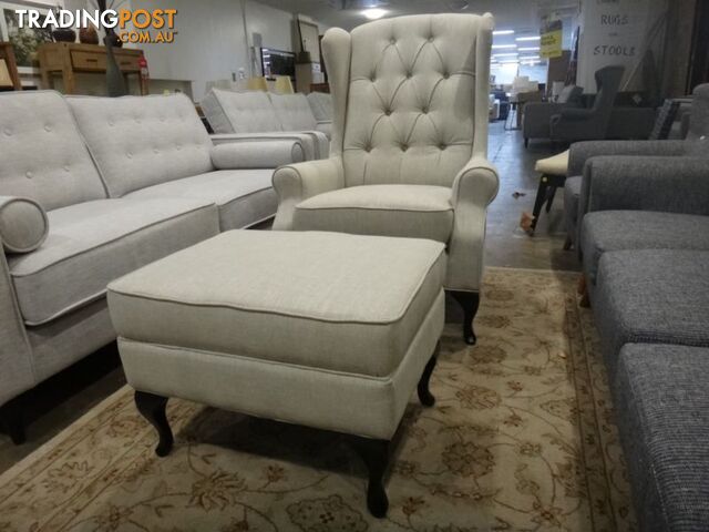 NEW VICTORIA WING CHAIRS - FABRIC CHESTERFEILD SOFAS