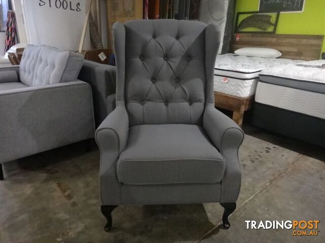 NEW VICTORIA WING CHAIRS - FABRIC CHESTERFIELD