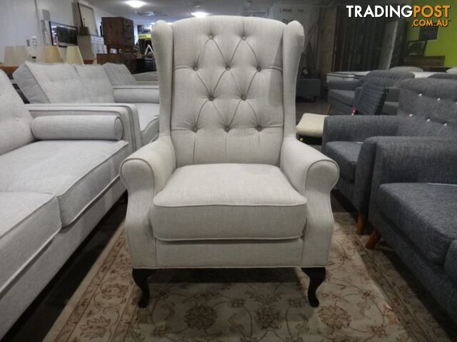 NEW VICTORIA WING CHAIRS - FABRIC CHESTERFIELD
