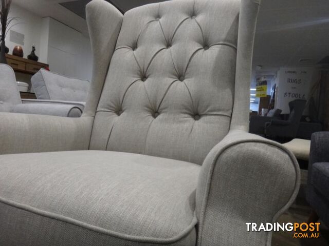 NEW VICTORIA WING CHAIRS - FABRIC CHESTERFIELD