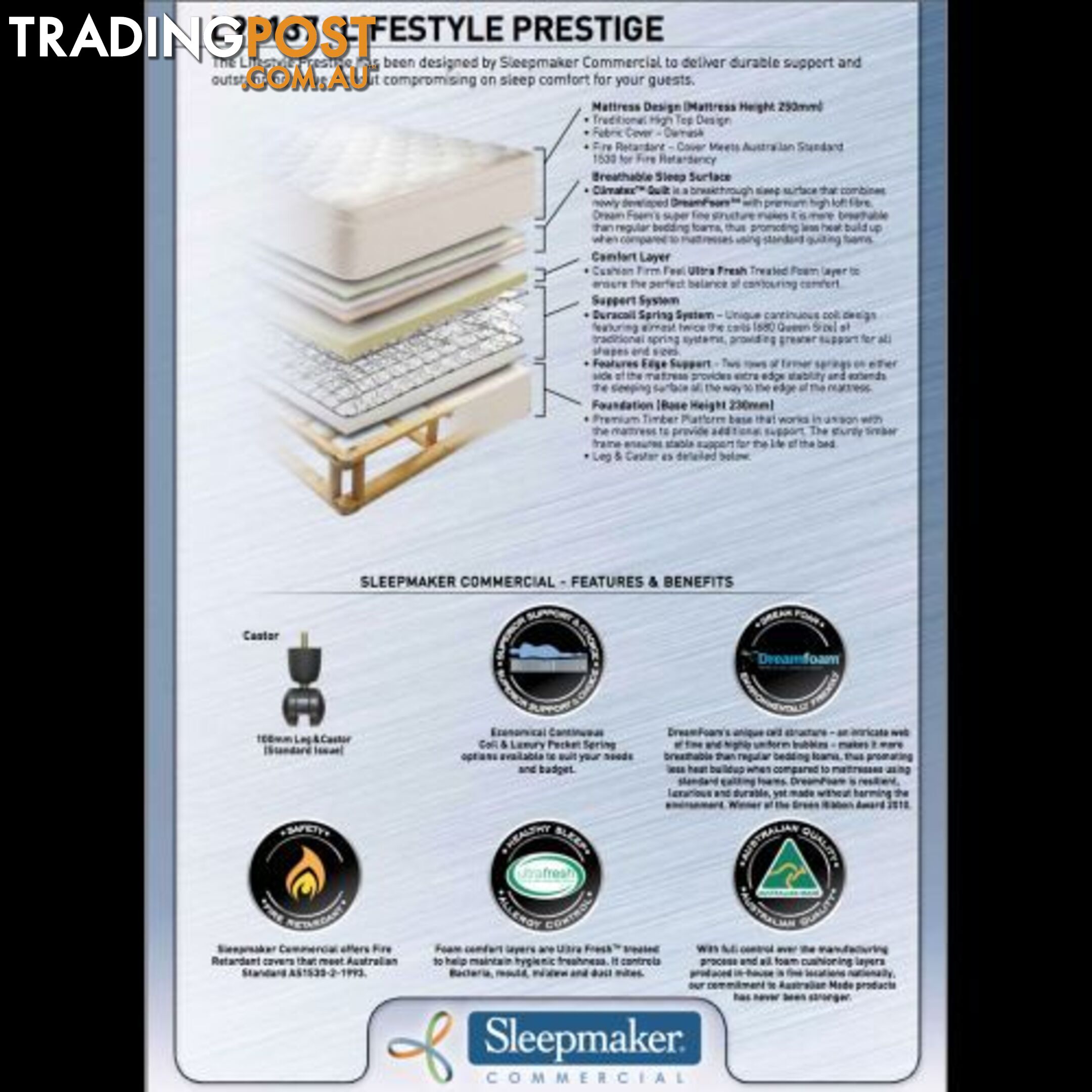 SLEEPMAKER LIFESTYLE PRESTIGE MATTRESSES - DISCOUNT PRICES!