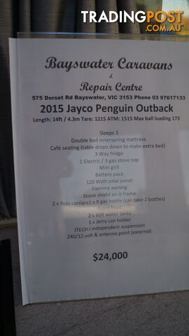2015 Jayco penguin outback
