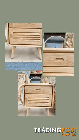 Bedside Table / Side Table, One Door & One Drawer