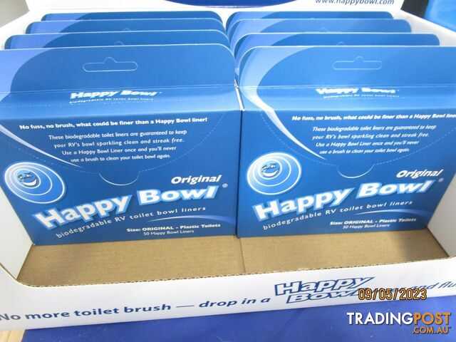 HAPPY BOWL BIODEGRADABLE RV TOILET BOWL LINERS