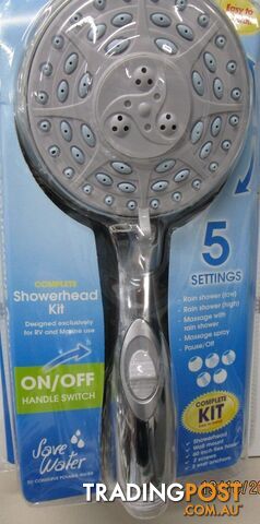 CAMCO CHROME COMPLETE WATER CONSERVING SHOWERHEAD KIT RV/MARINE