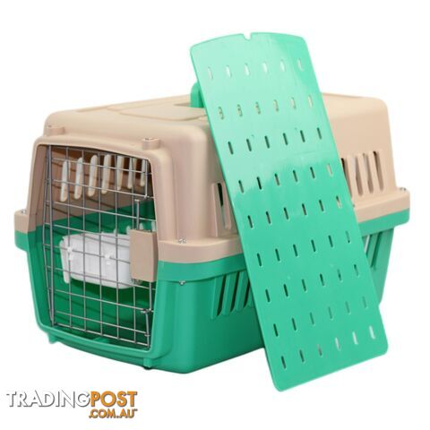 YES4PETS Small Dog Cat Crate Pet Airline Carrier Cage With Bowl and Tray-Green -...