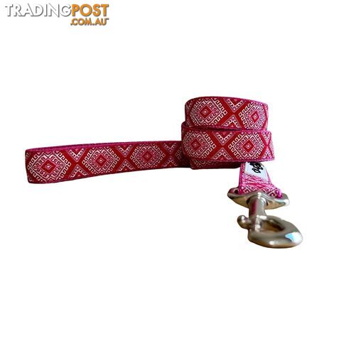 Aztec Dog Lead Leash: Pink Blue - Hand Made by The Bark Side - TBSLDAZTRBLU201.2 - photo 2 of 8