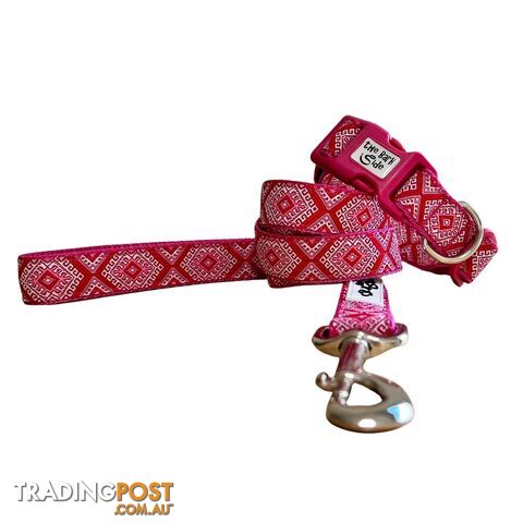 Aztec Dog Lead Leash: Pink Blue - Hand Made by The Bark Side - TBSLDAZTRBLU201.2 - photo 5 of 8