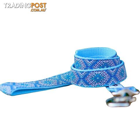 Aztec Dog Lead Leash: Pink Blue - Hand Made by The Bark Side - TBSLDAZTRBLU201.2 - photo 3 of 8