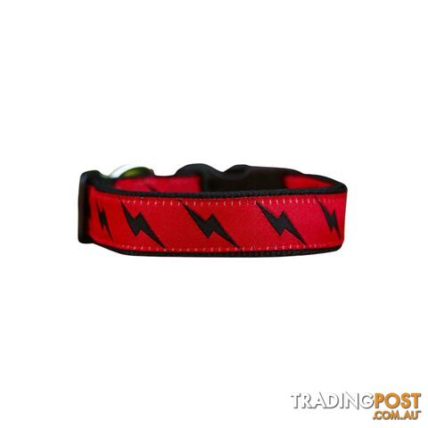 Lightning Bolt Dog Collar - Hand Made by The Bark Side - TBSLIGSYEL