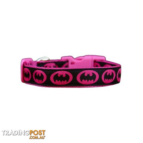 Batgirl Dog Collar - Hand Made by The Bark Side - TBSBATXSPNK