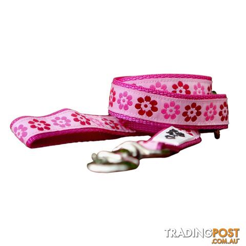 Pink Flower Dog Lead / Leash - Hand Made by The Bark Side - TBSLDPFL251.8