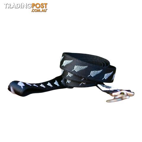 Silver Ferns Dog Lead / New Zealand / All Blacks / Dog Leash - Hand Made by The Bark Side - TBSLDSIL201.2