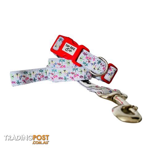 Dragonflies Dog Collar - Hand Made by The Bark Side - TBSDRALGEYEL
