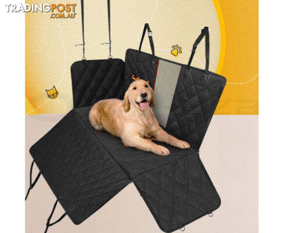 i.Pet Pet Car Seat Cover Dog Protector Hammock Back Waterproof Belt Non Slip Mat - PET-COVER-132X140-BK