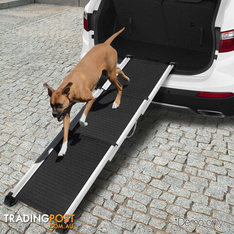 i.Pet Dog Ramp Pet Stairs Steps Car SUV Foldable Portable Ladder Adjustable - FDR-D-ST3-BK