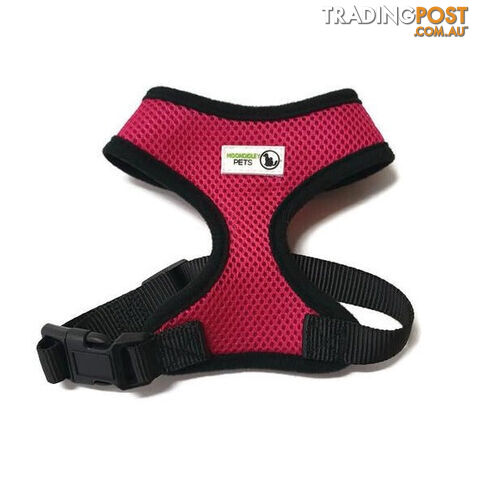 Pet Harness Soft Air Mesh Padded Adjustable  - Moondidley Pets - MDPHARMESSRED