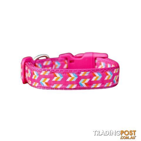 Herringbone Dog Collar - Hand Made by The Bark Side - TBSHERSMLNBLU