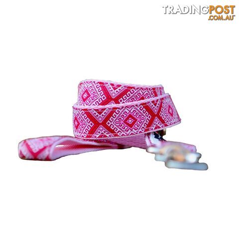 Aztec Dog Lead Leash: Pink Blue - Hand Made by The Bark Side -...